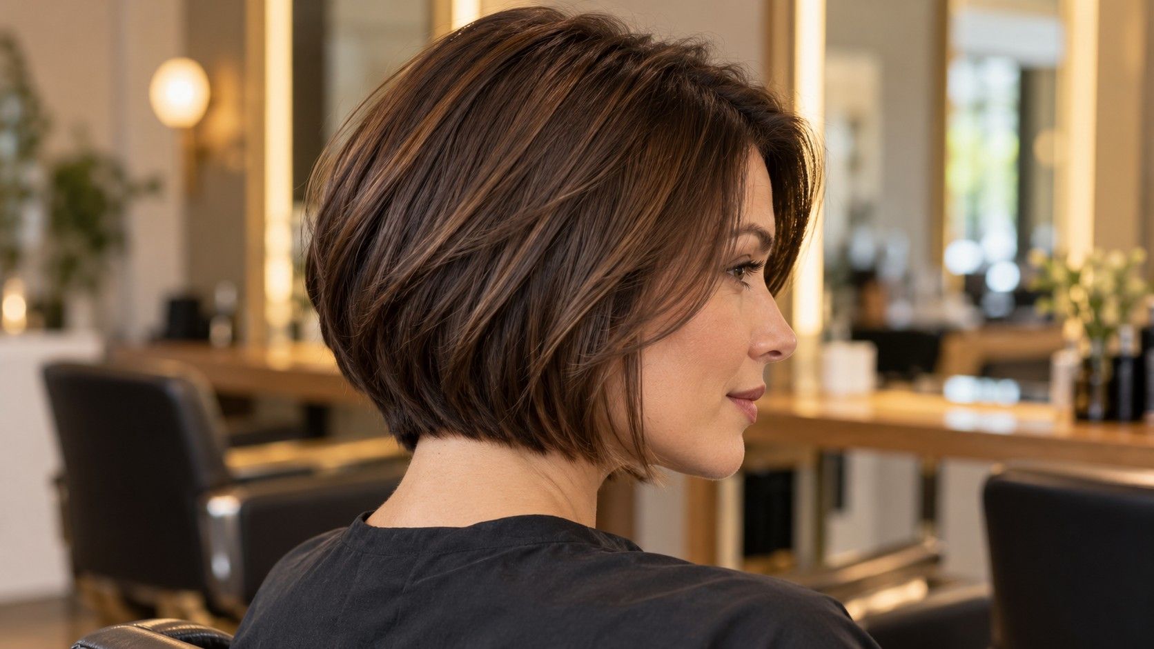 A Short Layered Bob Without a Bulky Back or Wispy Ends